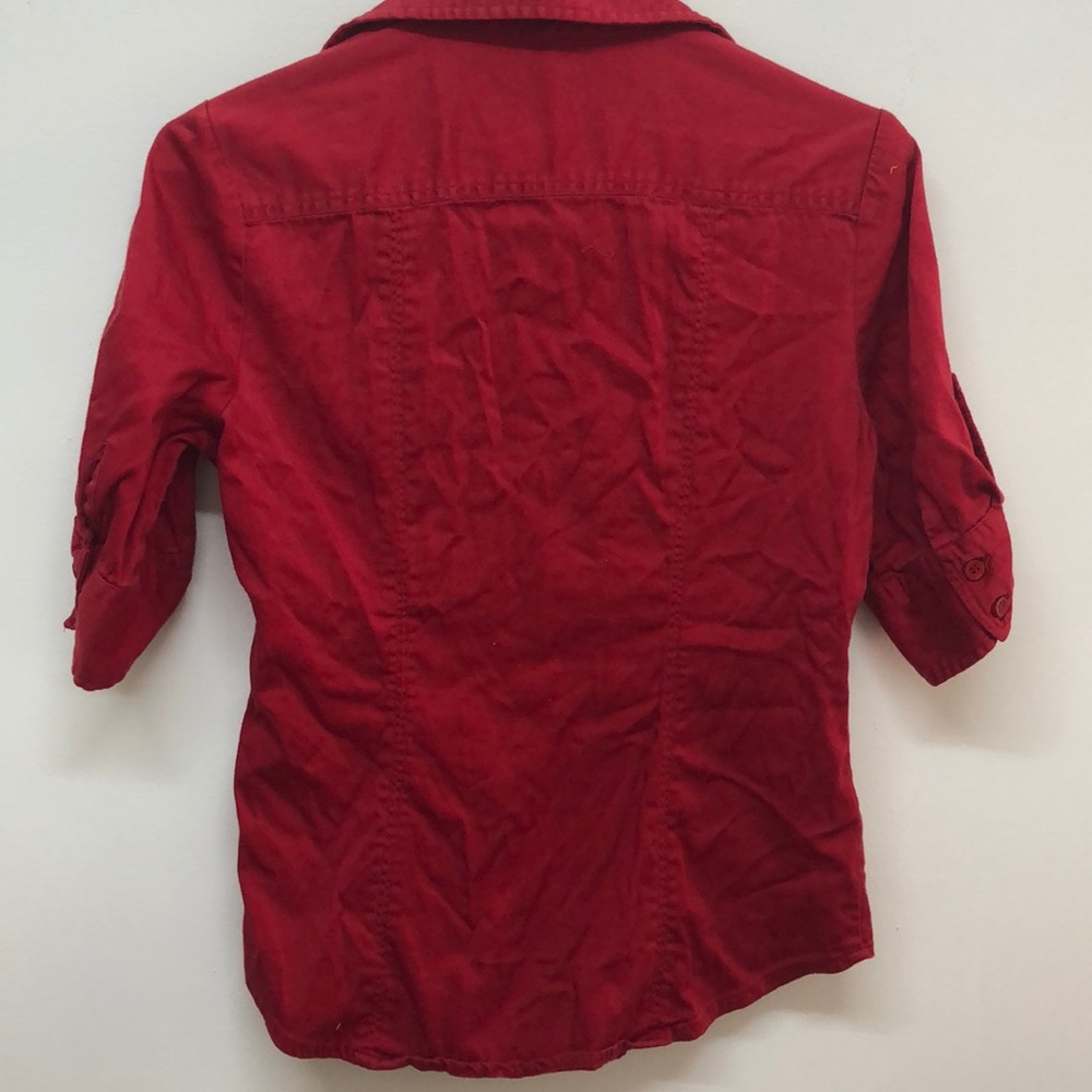 Popping Red Button-up Shirt - Picture 2 of 6